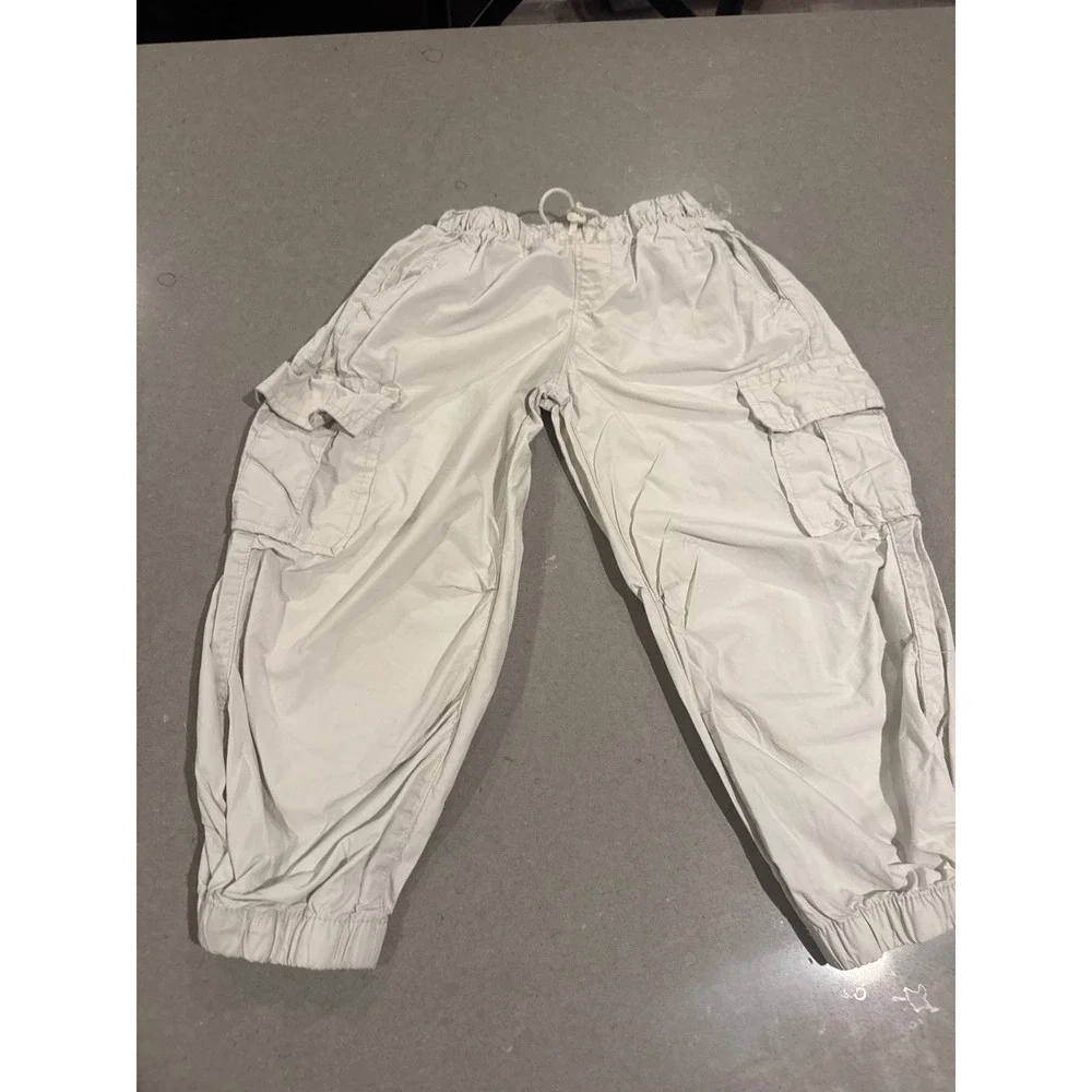 GAP Kids Cargo Pants Elastic Waist Drawstring Pockets‎ Beige Casual Joggers